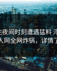 神秘人在夜间时刻遭遇猛料 浮想联翩，秀人网全网炸锅，详情了解