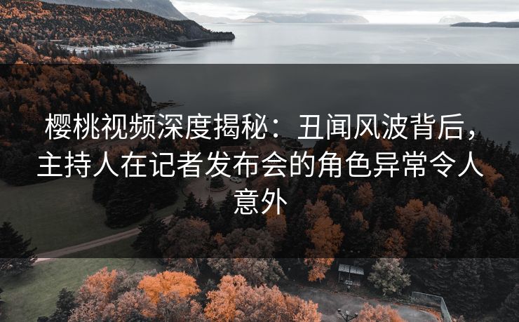 樱桃视频深度揭秘：丑闻风波背后，主持人在记者发布会的角色异常令人意外