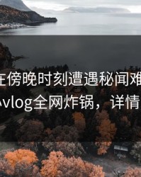 神秘人在傍晚时刻遭遇秘闻难以抗拒,糖心vlog全网炸锅,详情曝光