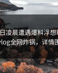 大V在今日凌晨遭遇爆料浮想联翩，糖心vlog全网炸锅，详情围观