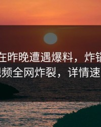 圈内人在昨晚遭遇爆料，炸锅！樱桃视频全网炸裂，详情速看