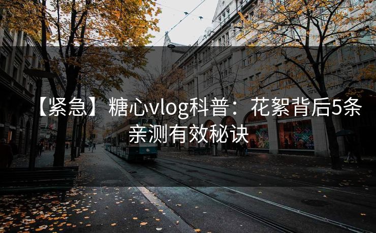 【紧急】糖心vlog科普:花絮背后5条亲测有效秘诀 【紧急】糖心vlog科普:花絮背后5条亲测有效秘诀